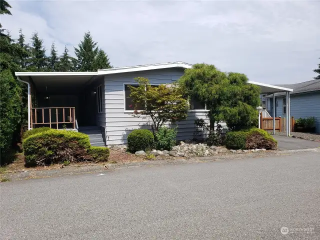 A Different View of the Front of the Home with New Exterior Paint.