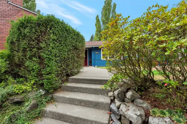 Entry steps from circular driveway