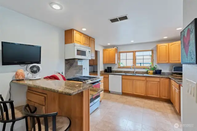 Large kitchen and prep areas