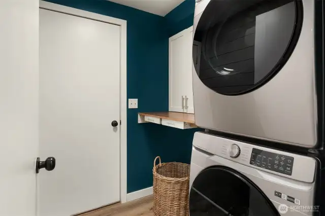 Updated laundry room maximizes space.