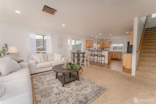 Living Room Open to the Kitchen