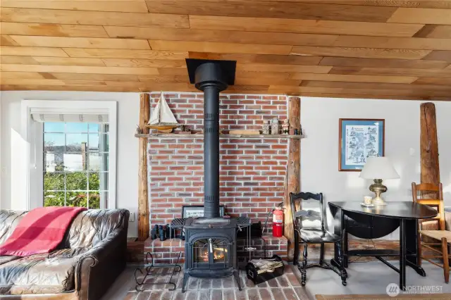 Wood stove keeps you cozy on those stormy winter nights.  Bath off of main hallway.