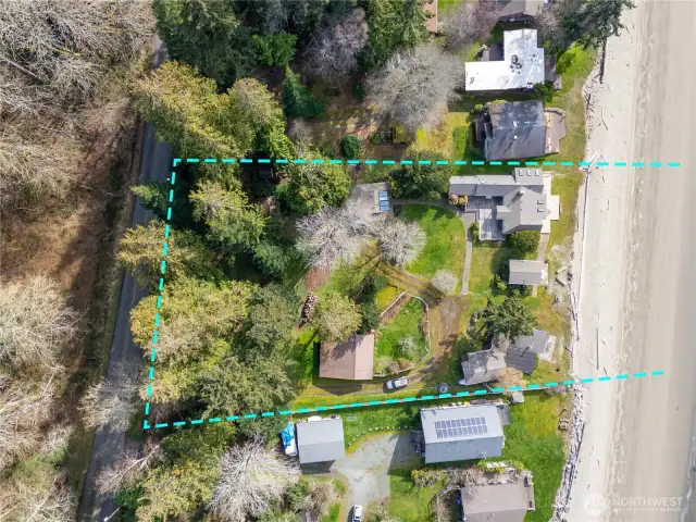 The compound is reached from West Shore Road by a U-shaped driveway.