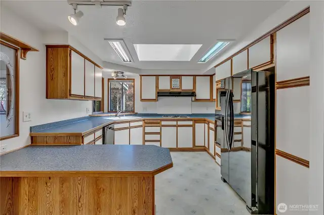 Functional and fully equipped! This kitchen includes all appliances and offers plenty of storage and prep space.
