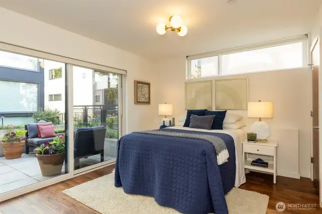 Third bedroom with access to private back patio