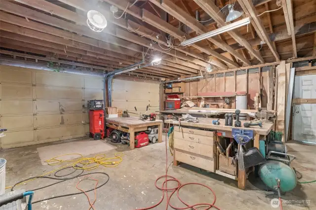 Detached garage provides space for your hobbies: woodworking anyone?