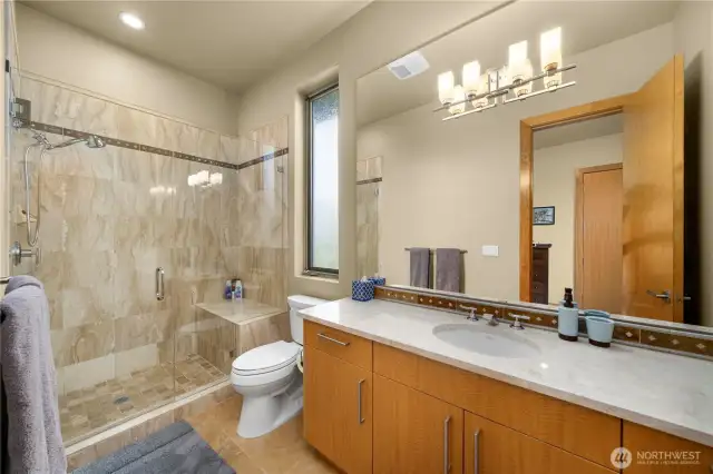 Guest room/secondary bedroom's gorgeous personal bath.