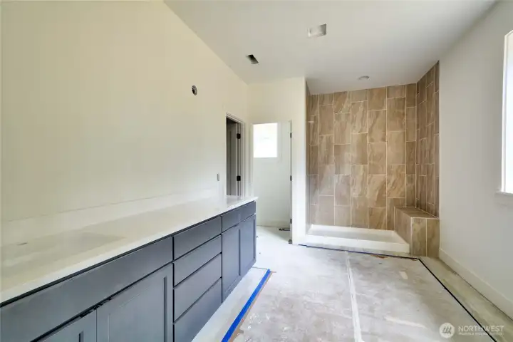 Primary Bath, Shower and Freestanding tub