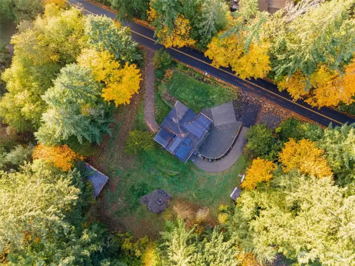 Overhead view of this neat and tidy property.