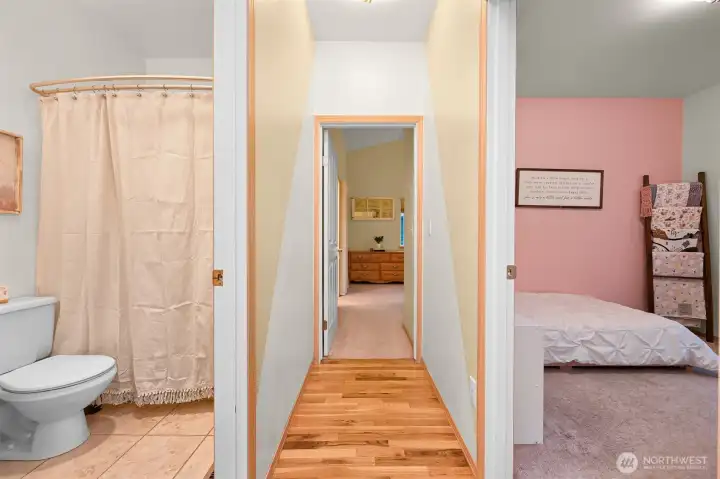 Hallway, Bedroom 2 and Full Bath