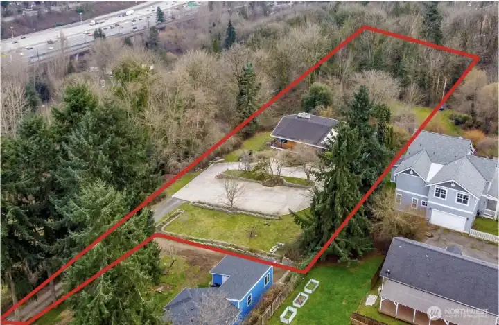 Aerial of Lots 1 & 2 which are before the Home, Lot 4 behind.