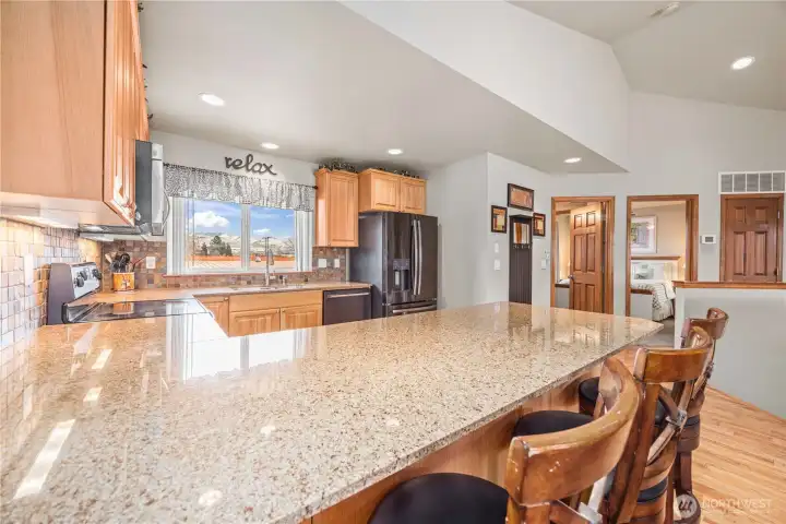 Great space for help in the kitchen or breakfast in the morning