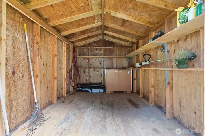Inside of the shed Inside of the shed