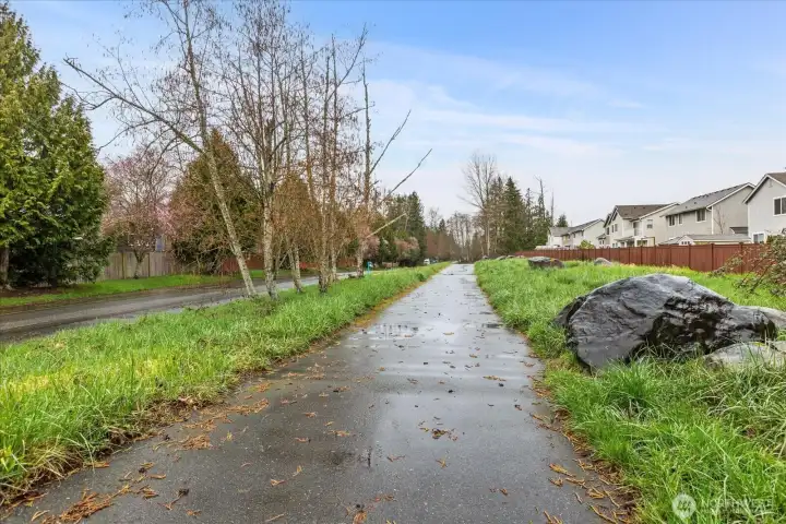 Walking trail located across the street from the neighborhood.