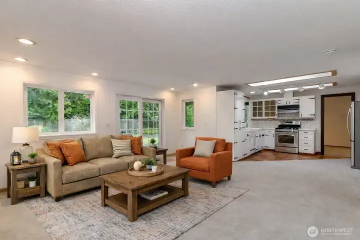 Virtually staged 2nd living room