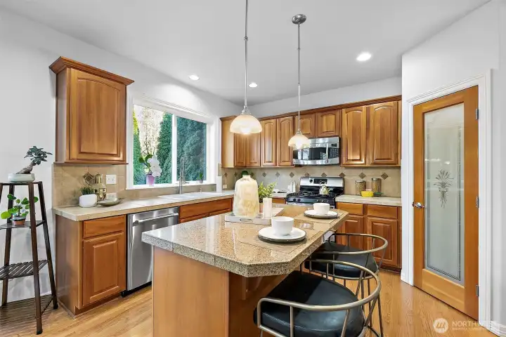 Central hub of the home—functional and connected to living areas