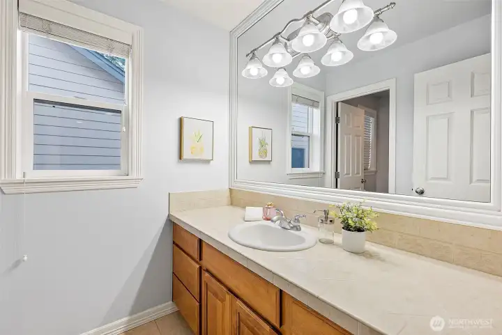 Second floor full bath with private shower/WC area