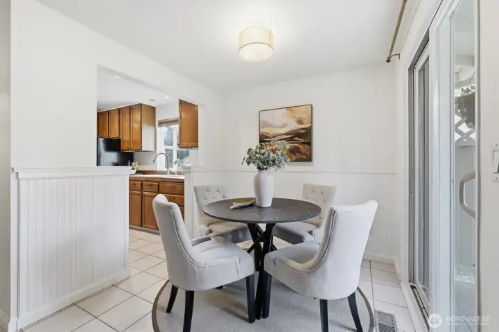 Dining off of kitchen.