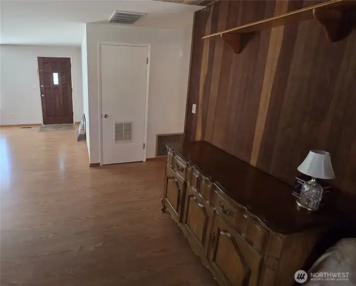 Just turn to your right to enter the kitchen.