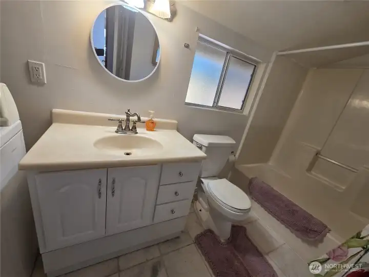 A full bathroom .