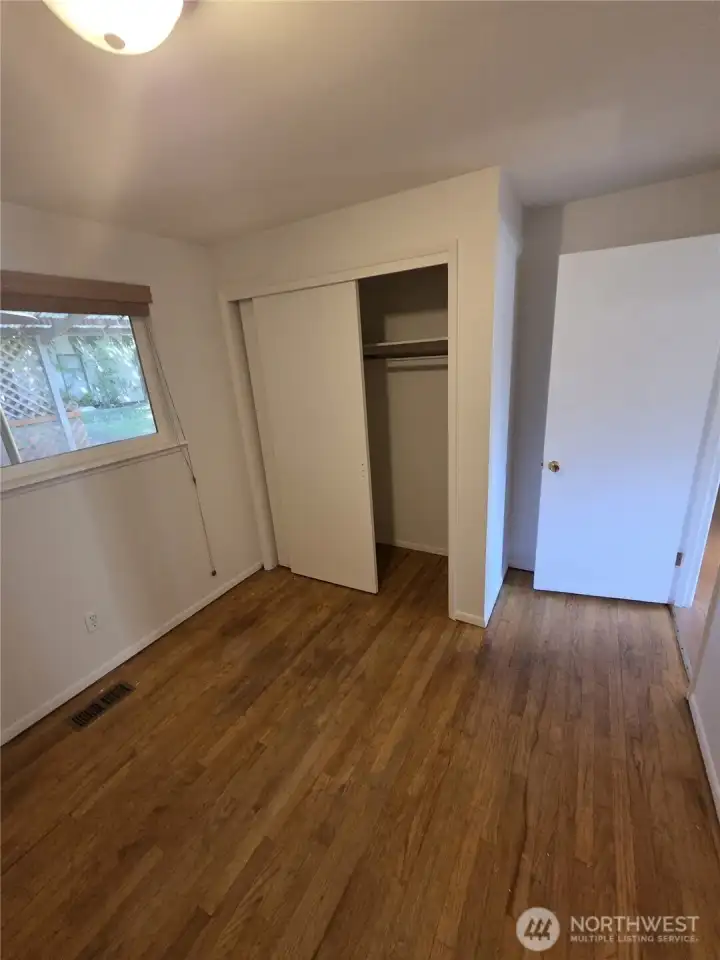 The 1st. bedroom has preexisting hardwood floors.