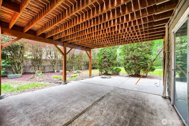 Patio off the lower-level rec room.