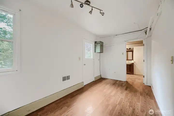 Lower-level office.  Through the door is the 3/4 bath