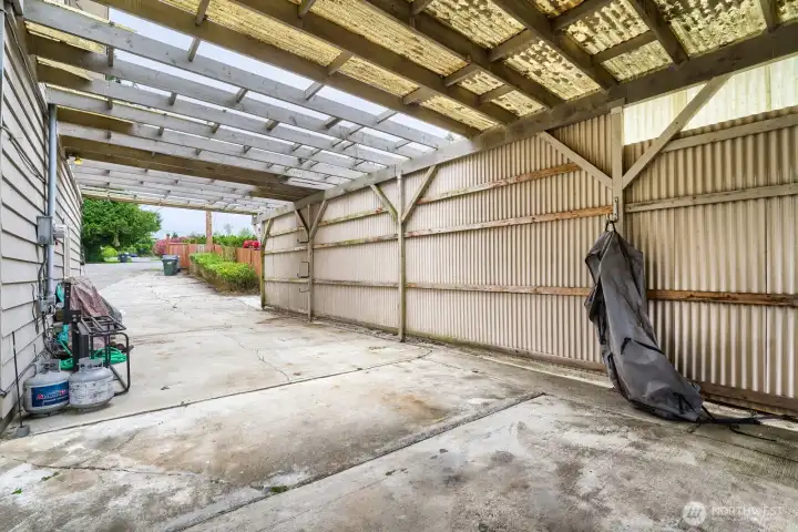 Huge carport or RV storage.