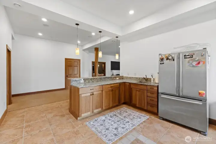 Downstairs kitchenette opens up countless possibilities