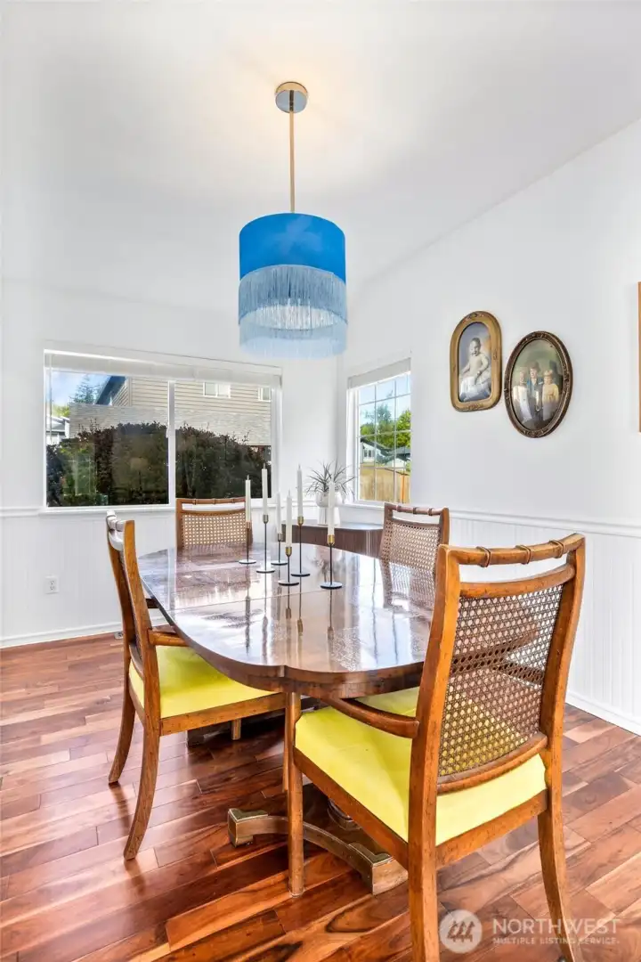 Dining room is spacious and just off the kitchen