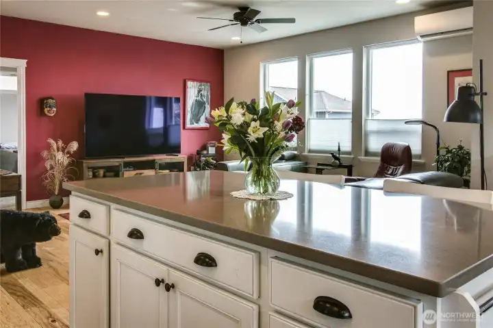 Kitchen is open to the living room