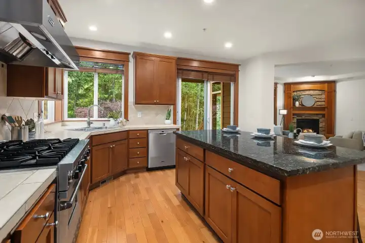 Kitchen looking into Family Room