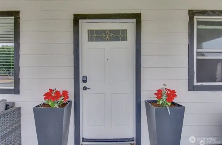 Inviting front door with timeless charm