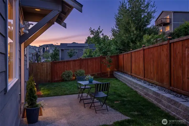 Fully fenced backyard