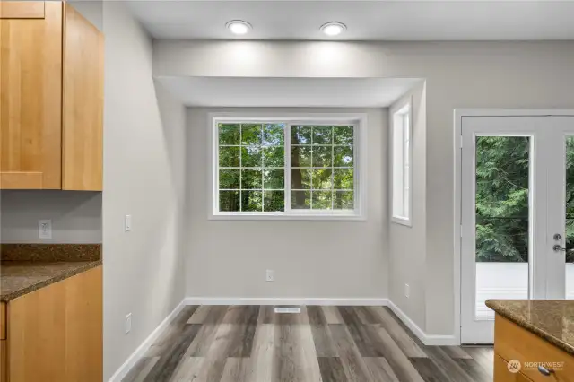 Eating nook in kitchen.