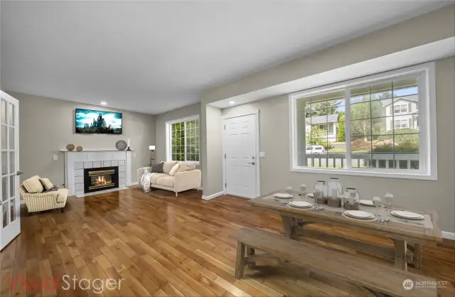 Cozy front living room and dining room combo. Or reading area, tv room, you decide!