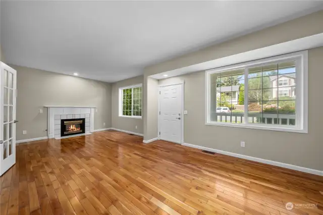 Looking back toward the front door and covered porch from the butler's pantry.