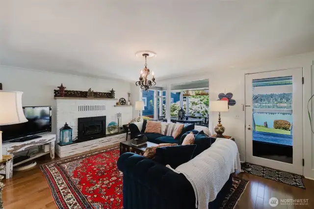 Cozy Wood Fireplace with Fan