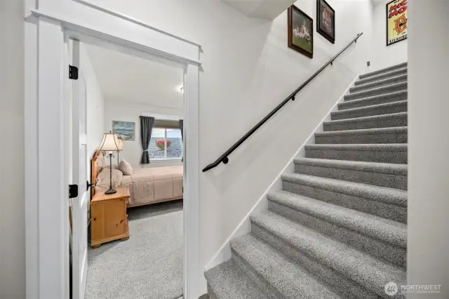 Extra wide staircase to upper suites