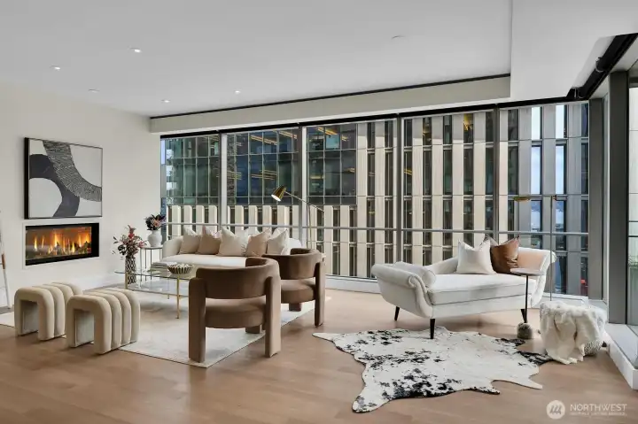 Spacious living room in Unit 1205