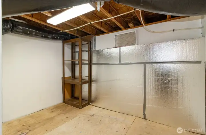 Storage space unde the home can be used as storage or hobby shop