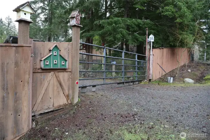 Entrance Gate, fully fenced in property.