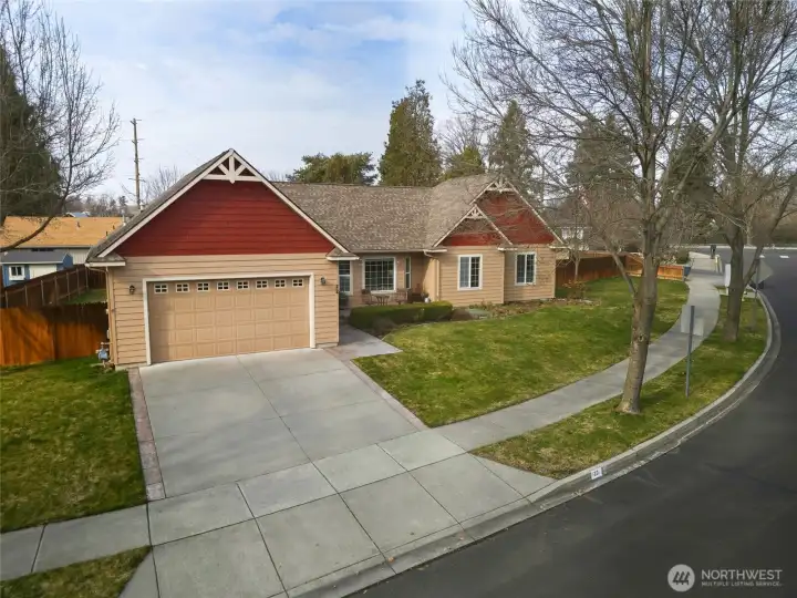 Front aerial view of home