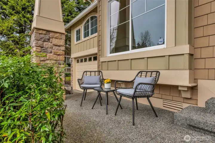 There's also welcoming and covered front patio—perfect for savoring your morning coffee!