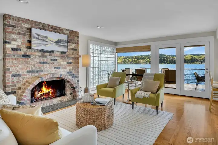 And just through the sliding glass doors is a spacious deck.