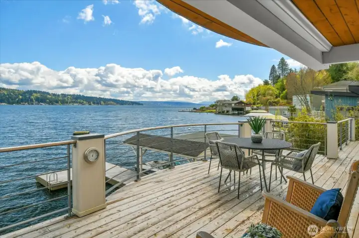 With panoramic views of St. Edward's Park and the Cascade Mountains. Bring dinner outdoors!