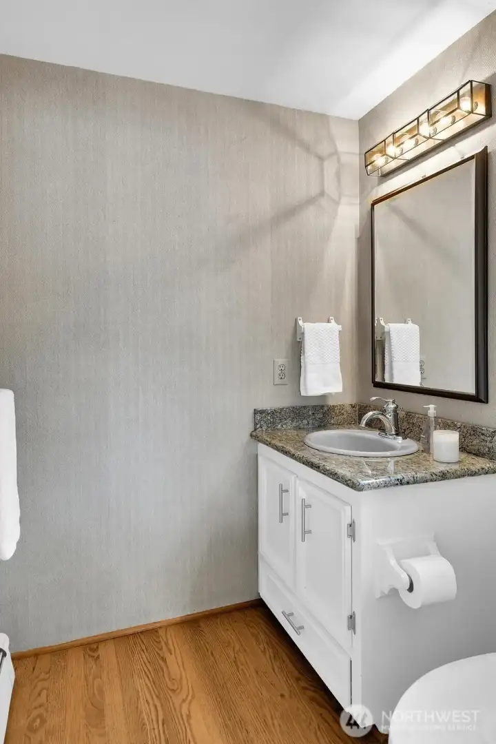 A Powder Room sits off of the Family Room.