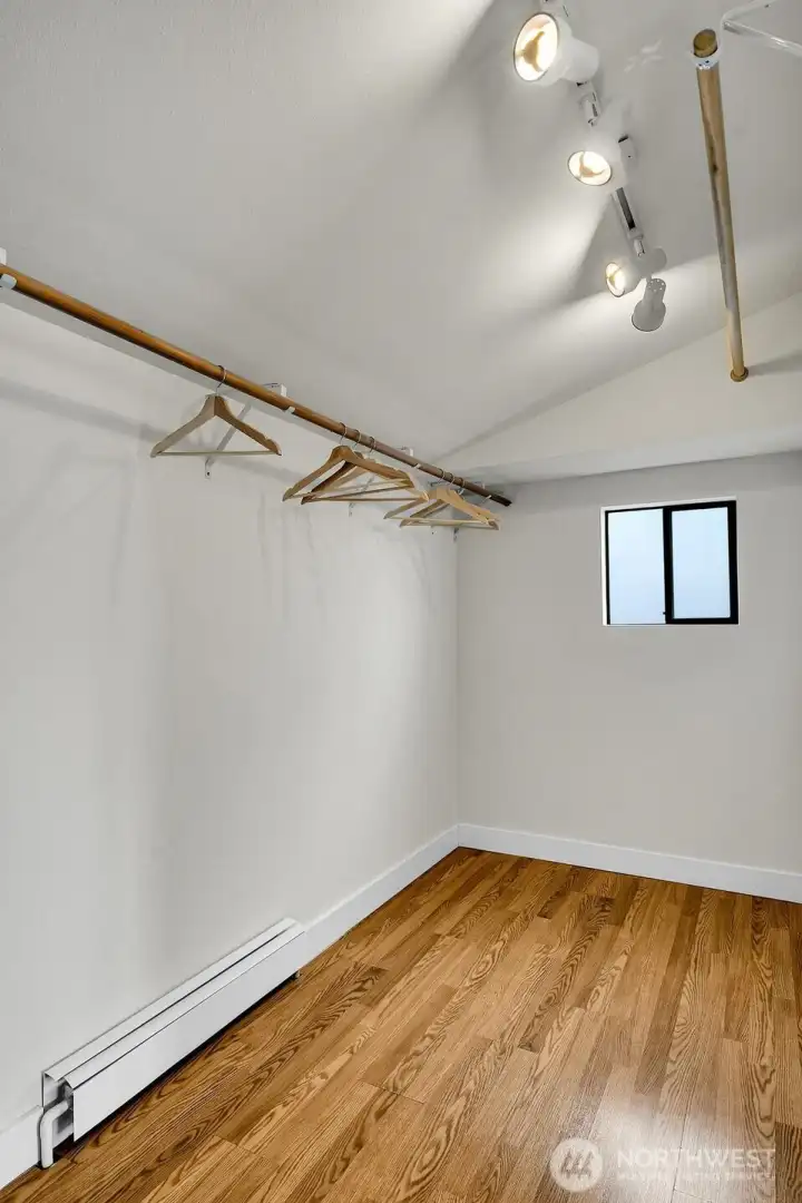 The walk-in closet for the primary suite