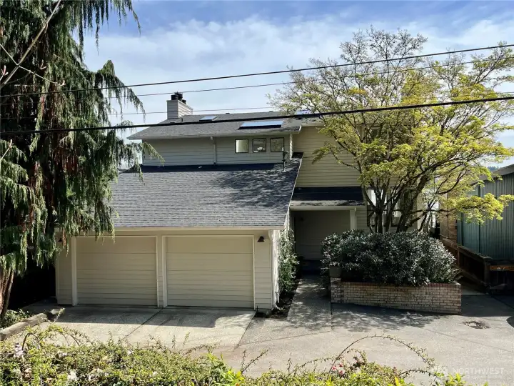 View of the house from the Burke Gilman Trail, just steps away.