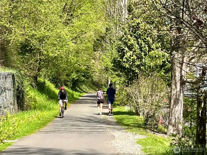 Walk, run or bike for 20 miles on the paved, Burke Gilman Trail.